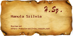Hanula Szilvia névjegykártya